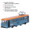 Alloy Pull Back Trolley Bus Toy for Kids, Blue, 18cm 3