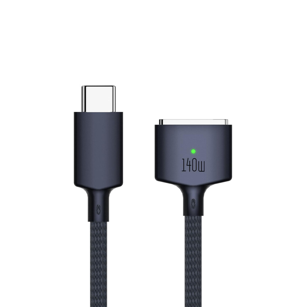 140W Usbc Pd3.1 Charging Cable With Magsafe 3, 2M Braided Fast Charger For Macbook Pro Air 2022 2023 Blue 9199774493710