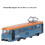 Alloy Pull Back Trolley Bus Toy for Kids, Blue, 18cm 6