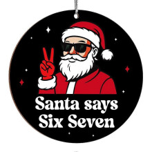 5PCS Shatterproof Acrylic Santa Car Ornaments UV Printed 2D Christmas Decor for Rearview Mirror