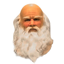 Divertente maschera di Babbo Natale, morbidissima, con parrucca e barba, ideale per travestirsi e festeggiare il Natale.
