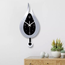 Modern Acrylic Wall Hanging Pendulum Waterdrop Silent Clock Silver, Waterdrop Design, Quiet Movement, Home Decor Clock