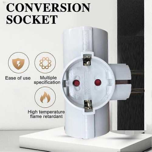Child Protection Adapter Plug 16A 250V White ABS Multi Socket Outlet Safe Durable Easy Use 2