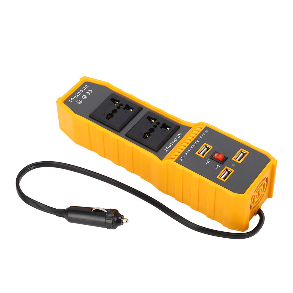 Car Power Inverter 200W Dc12v To Ac220v + 3 Usb & Cigarette Lighter 8431378469847