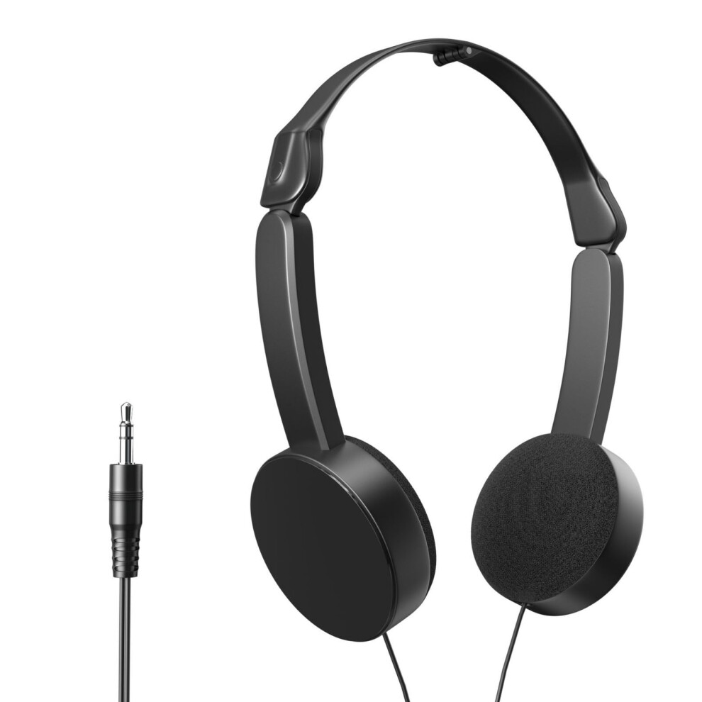 Kids Over Ear Headphones 3.5Mm Audio Jack, Foldable Lightweight, Adjustable Headband For Boys And Girls Black 9094768744536