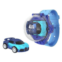 (8inch, blue) Mini Kids Watch RC Car 30M Remote Control Excavator Toy with USB Charging Wearable Fun Gift