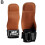 (Brown 2 layers) Gym Gloves Three Fingers Cowhide Weightlifting Workout Hand Palm Protector 1