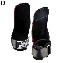 (Black 3 layers) Gym Gloves Three Fingers Cowhide Weightlifting Workout Hand Palm Protector