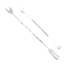 Stainless Steel Cocktail Stirring Spoons 4 Pcs Dual Head Long Short Reusable Heat Resistant Wine Stirrers
