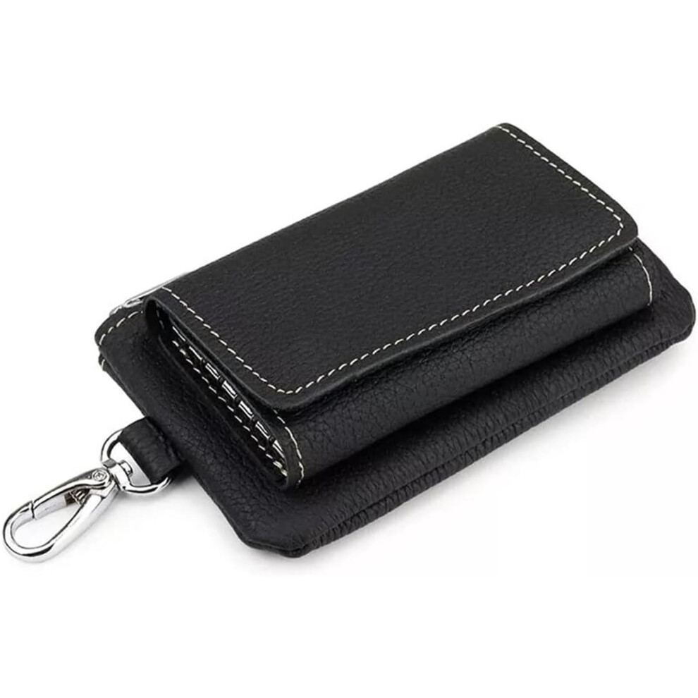 Leather Key Wallet And Car Key Organizer With Coin Pocket, Compact Durable Leather Case For Men 9199774932738