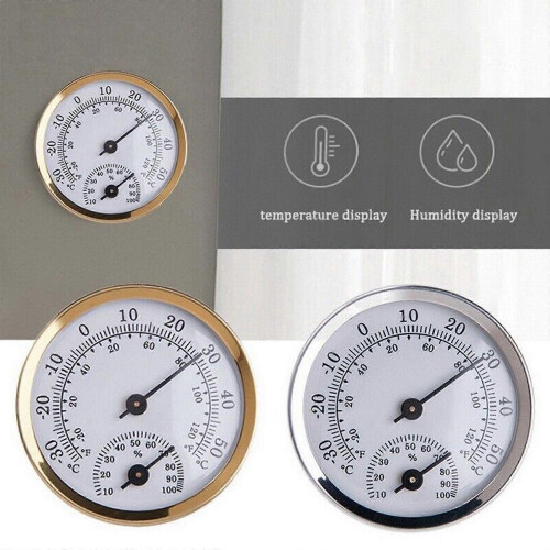 (1pcs, Silbergrün) Pointer Type Temperature Humidity Meter Compact Aluminum Alloy Hygrometer for Home Office 2