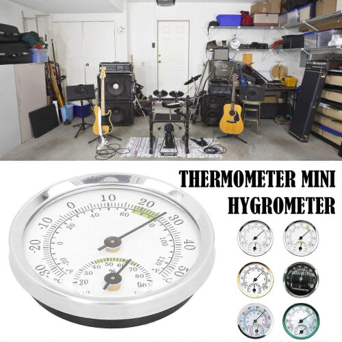 (1pcs, Mehrfarbig) Pointer Type Temperature Humidity Meter Compact Aluminum Alloy Hygrometer for Home Office 2