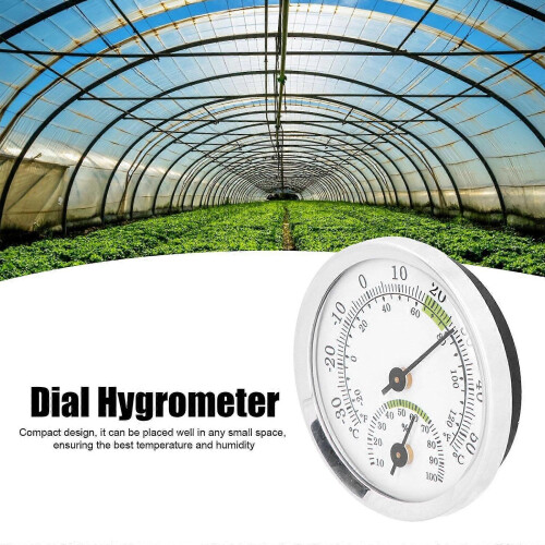 (1pcs, Silbergrün) Pointer Type Temperature Humidity Meter Compact Aluminum Alloy Hygrometer for Home Office 1