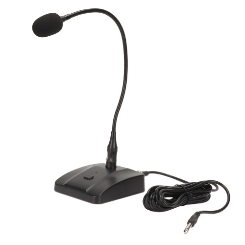 Microfone de pescoço de ganso unidirecional com cancelamento de ruído, clareza de áudio superior, feedback visual, pescoço de ganso ajustável e 1