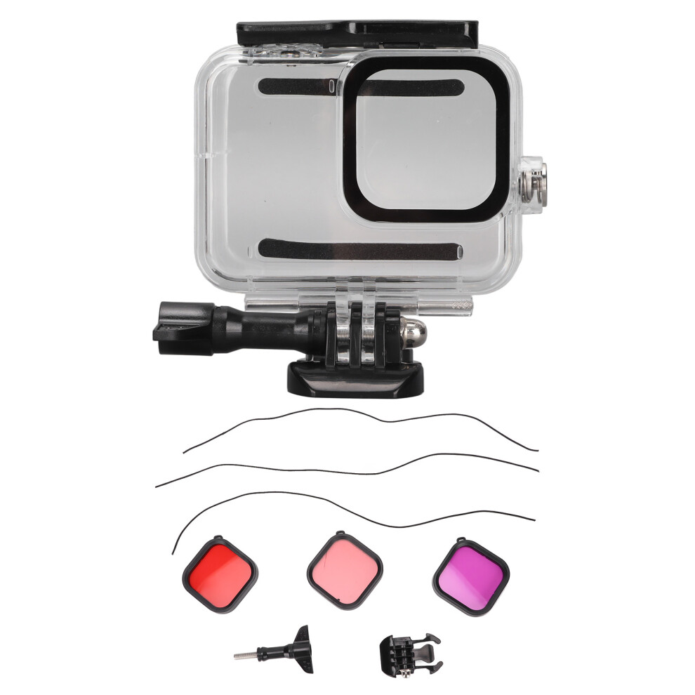 Waterproof Case For Gopro Hero 8 Dive Filters Underwater Protective Housing With High Transparency Diving Filter, Deep Waterproof Performance U Black 9176269169824