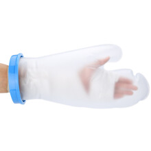 Arm Cast Protector for Kids, Blue Waterproof Cover with Non-Slip Bottom, Custom Fit Watertight Seal for Injury Recovery (35cm)