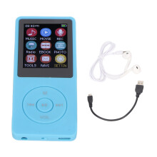 Reprodutor de MP3 multifuncional com gravador de voz, mini reprodutor de música portátil com som HiFi, suporta reprodução de fotos e vídeos e