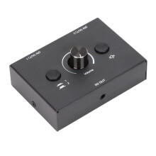 Prepínač reproduktorov pre 3,5 mm audio systémy, pasívny prepínač RL s 2 vstupmi a 1 výstupom a 1 vstupom a 2 výstupmi, manuálny prepínač