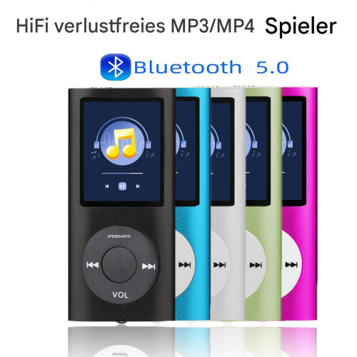 Reprodutor de MP3 portátil com tela TFT de 1,8 polegadas, dispositivo de música com qualidade de som sem perdas para amantes de áudio, compatível 2