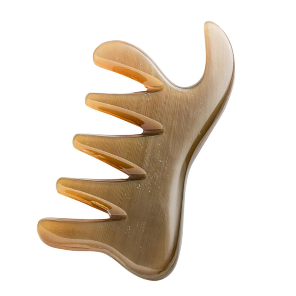 Guasha Comb Ox Horn Scalp Massager for Deep Tissue Hair Care and Full Body Relaxation