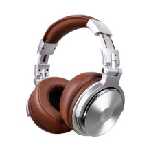 Wired Premium Stereo Sound Headphones, Silver Brown Over Ear Headphone With Exceptional Sound Isolation, Foldable For Studio Monitoring And Portable U