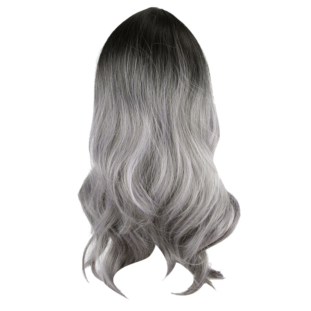 Gray Natural Hair Color, Smoky Gradient Wig For Women, Heat Synthetic Fiber, Soft Durable Charming, Natural Looking, Everyday And Party Use