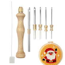 Punch Needle Embroidery Kit For Beginners, Cross Stitching Kit For Hooking Art, Yarn Rug Craft For Adults