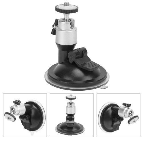 Universal Alloy & Plastic InCar Suction Cup Mount Adapter Silver 2