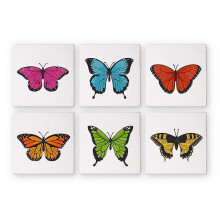 (Butterfly set) Minimalist Cocktail Wall Art - Vodka, Gin & Pornstar Martini Canvas Prints for Stylish Living Room Decor