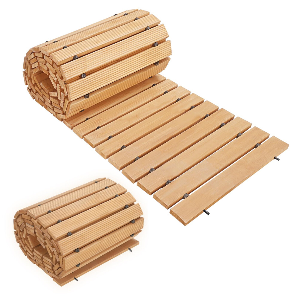 12Ft Wooden Garden Pathway Roll Out Nonslip Cedar Walkway For Patio Backyard Beach Outdoor Use 9199774495882