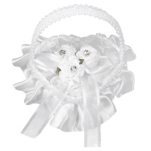 Heart Shaped Satin Ring Pillow Lace Ring Holder For Engagement And Wedding Ceremony, Portable Elegant Decor