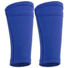 Double Layer Soccer Shin Guard Socks Youth M Blue for Football Training