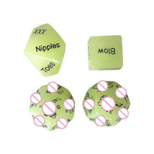 (4'', Luminous night) Glow In The Dark 4-in-1 Erotic Dice Set Marble Texture Adult Game For Couples Passion Romance Gift