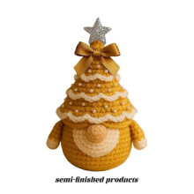 (One-size, Yellow) DIY Christmas Crochet Kit For Beginners Complete Santa Elf Ornament Making Set With Yarn Hook