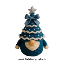 (type 1, Blue) DIY Christmas Crochet Kit For Beginners Complete Santa Elf Ornament Making Set With Yarn Hook