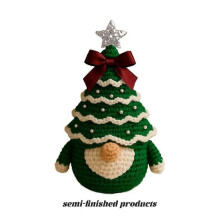 (One-size, Green) DIY Christmas Crochet Kit For Beginners Complete Santa Elf Ornament Making Set With Yarn Hook