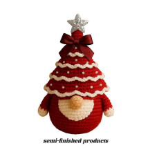 (type 2, Red) DIY Christmas Crochet Kit For Beginners Complete Santa Elf Ornament Making Set With Yarn Hook