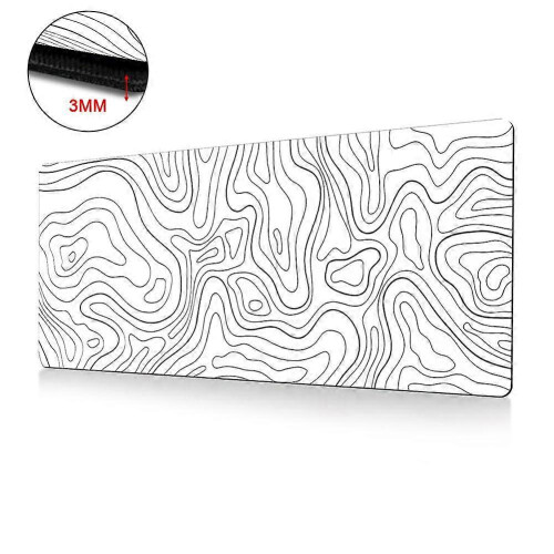 (1pcs, white) Premium Mouse Pad Thick Soft Natural Rubber Non-Slip Base Precise Edge Locking for Comfortable Gaming Work