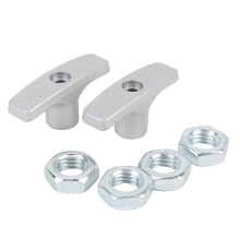 2PCS Grey ABS RV Waste Valve Handle Set for Extension Rods with Nuts Gasket
