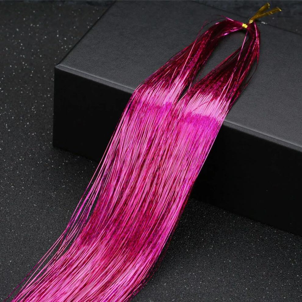 Hair Tinsel Glitter Strands 36 Inch Red Extensions 1 Piece For Women Braiding Cosplay Headdress