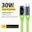 (5pcs, 30W) For 30W Smart Digital Display Data Cable PD Fast Charging USB C Cable with E-Marker Chip 240W Max Power 480Mbps Data Sync Green 1