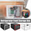 (one-size, black+red) BPA-Free Lockable Storage Box 3-Digit Combination Large Capacity Ventilated For Refrigerator 4