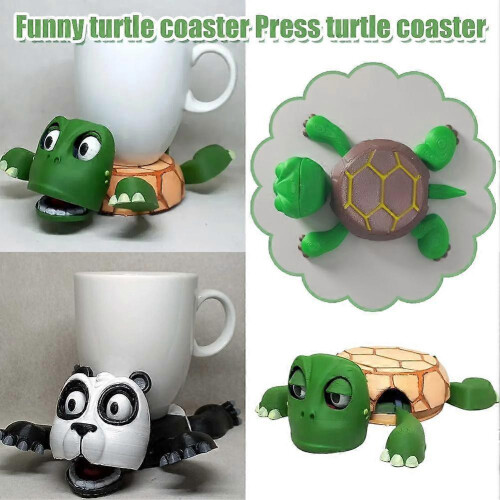 (One-size, B) 3D Printed Turtle Cup Holder Eco Friendly Coaster Cute Home Desk Decor Gift 2