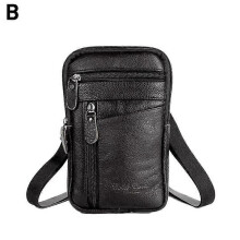 (Butterfly, Black) Leather Phone Pocket For Men Multifunctional Chest Waist Bag Crossbody Shoulder Strap For Outdoor Sports