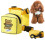 Dog Backpack Harness With Leash Cartoon Style Size M Yellow 1