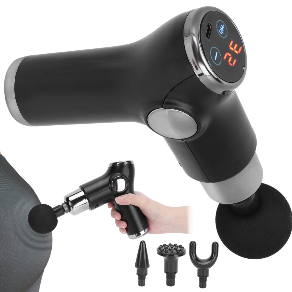 Black Professional Deep Tissue Massage Gun 1800Mah, 142X140x56mm