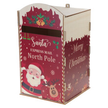 Weihnachts-Chef-Briefkasten aus Holz mit Rentier-Motiven,