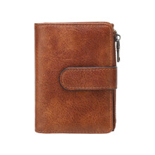 Kompakte Reisebrieftasche, modisches PU-Leder, Münzhalter,-braun
