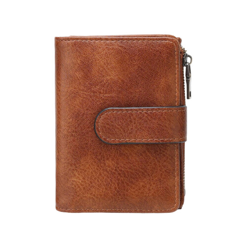 Kompakte Reisebrieftasche, modisches PU-Leder, Münzhalter,-braun