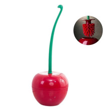 (One Size, A) Cherry Toilet Brush Set Adorable Design Deep Cleaning Bristles Space Saving Stand Durable Multi Functional Bathroom Cleaning Supply
